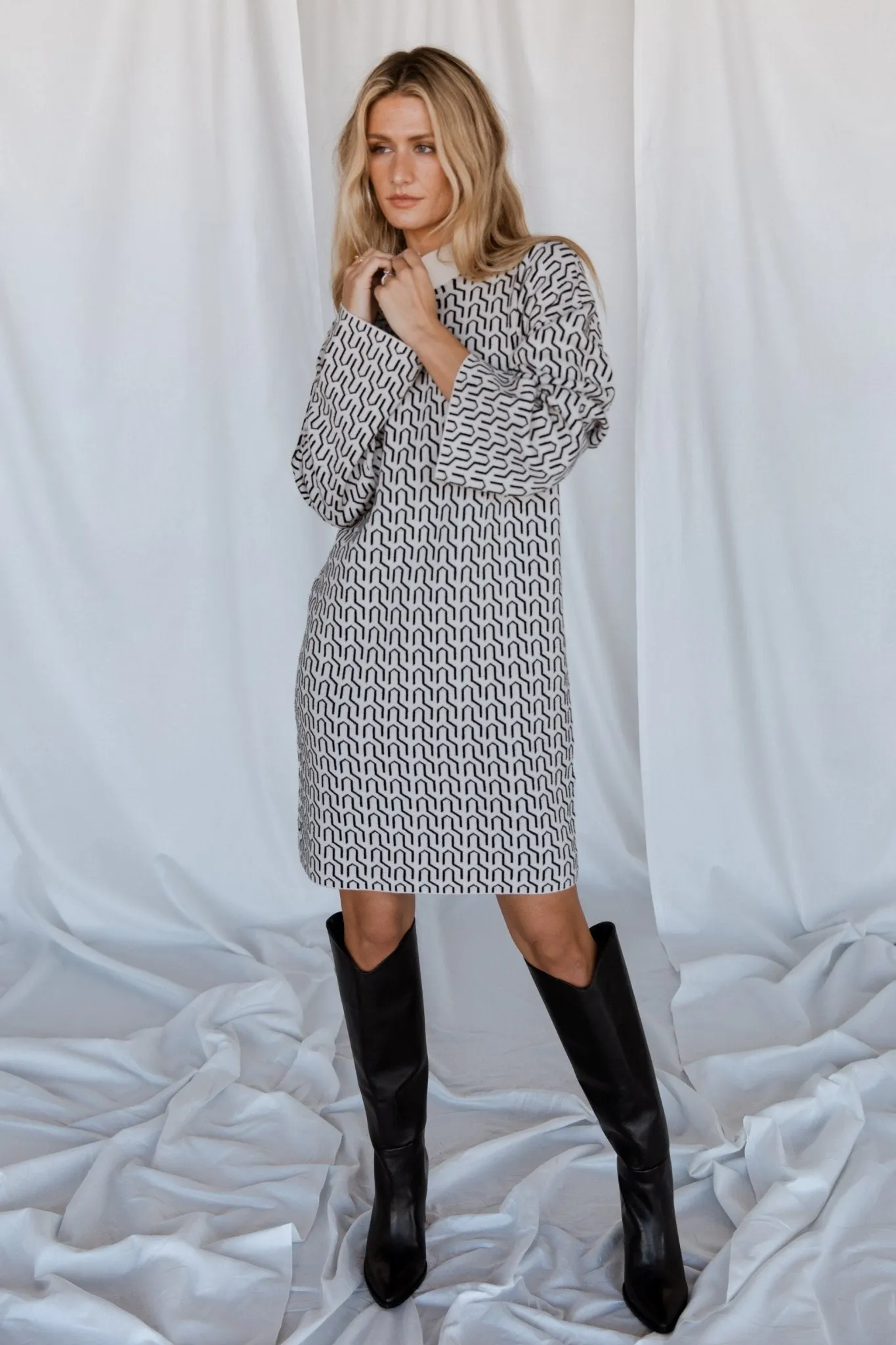Webster Sweater Dress | Ivory Print sold by Baltic Born product image thumbnail 5