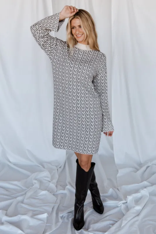 Webster Sweater Dress | Ivory Print sold by Baltic Born