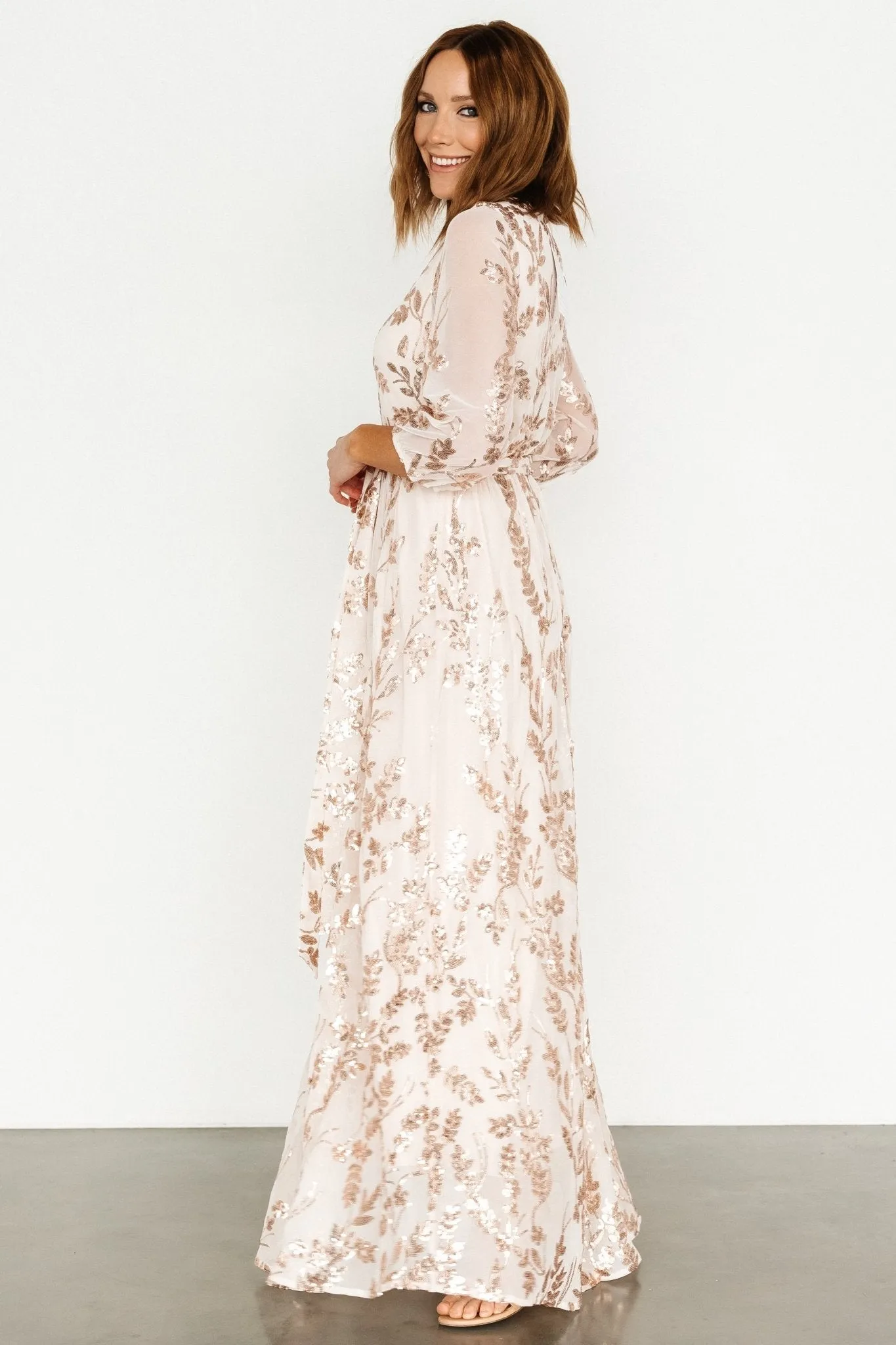 Destiny Sequin Maxi Dress | Rose Gold sold by Baltic Born product image thumbnail 3