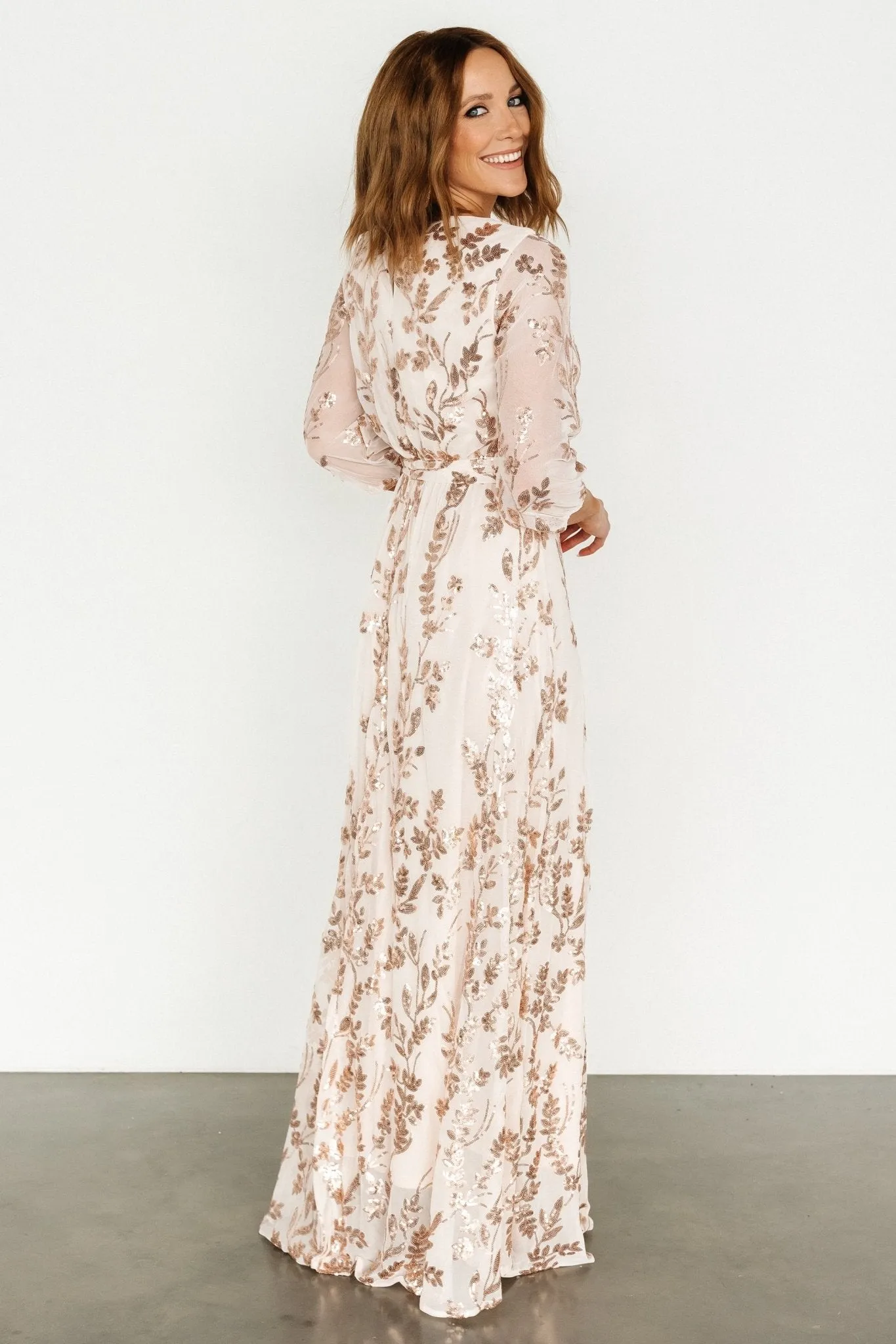 Destiny Sequin Maxi Dress | Rose Gold sold by Baltic Born product image thumbnail 4
