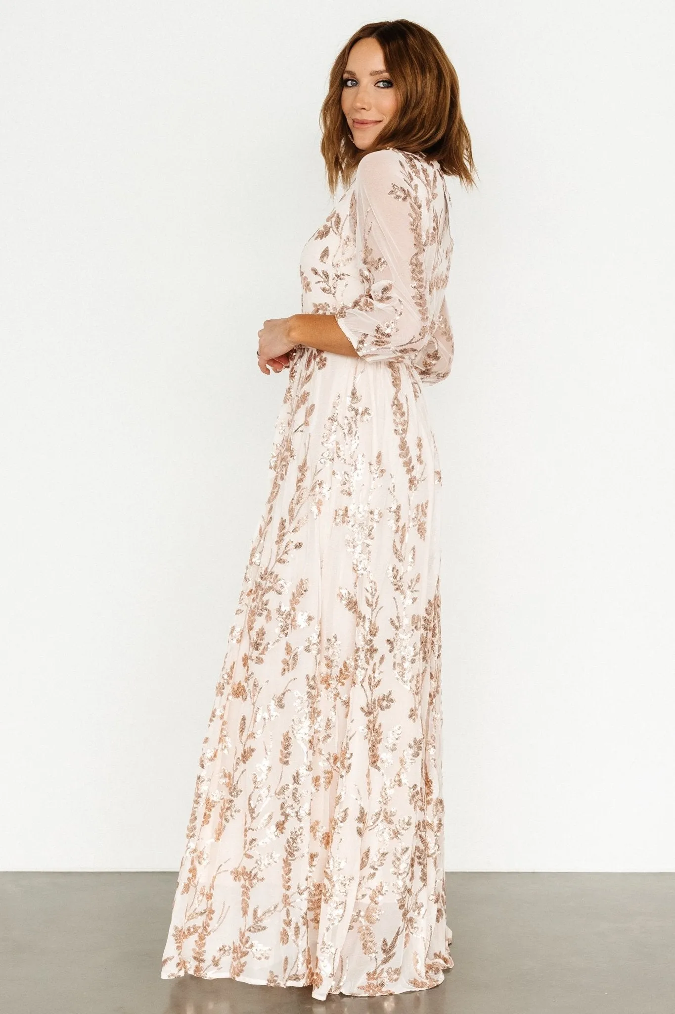 Destiny Sequin Maxi Dress | Rose Gold sold by Baltic Born product image thumbnail 5