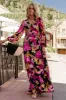Katinka Wrap Maxi Dress | Black Multi Floral sold by Baltic Born