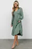Lainey Smocked Dotted Midi Dress | Dark Sage sold by Baltic Born