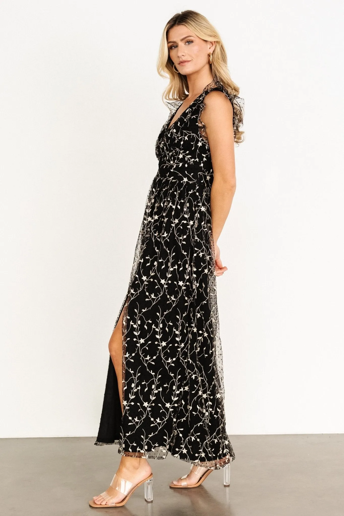 Orza Embroidered Maxi Dress | Black sold by Baltic Born product image thumbnail 3