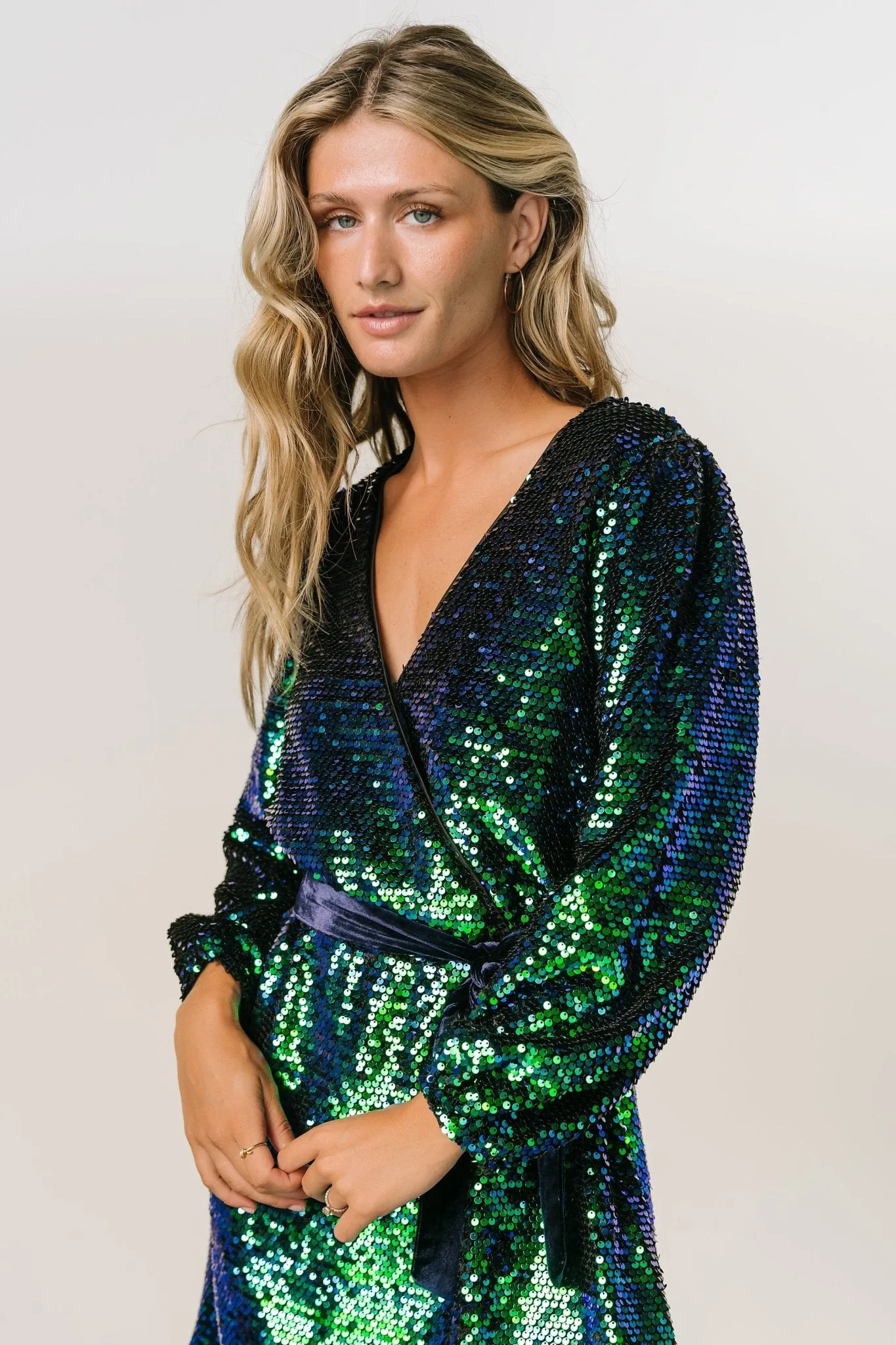 Xander Sequin Mini Dress | Green + Blue sold by Baltic Born product image thumbnail 3