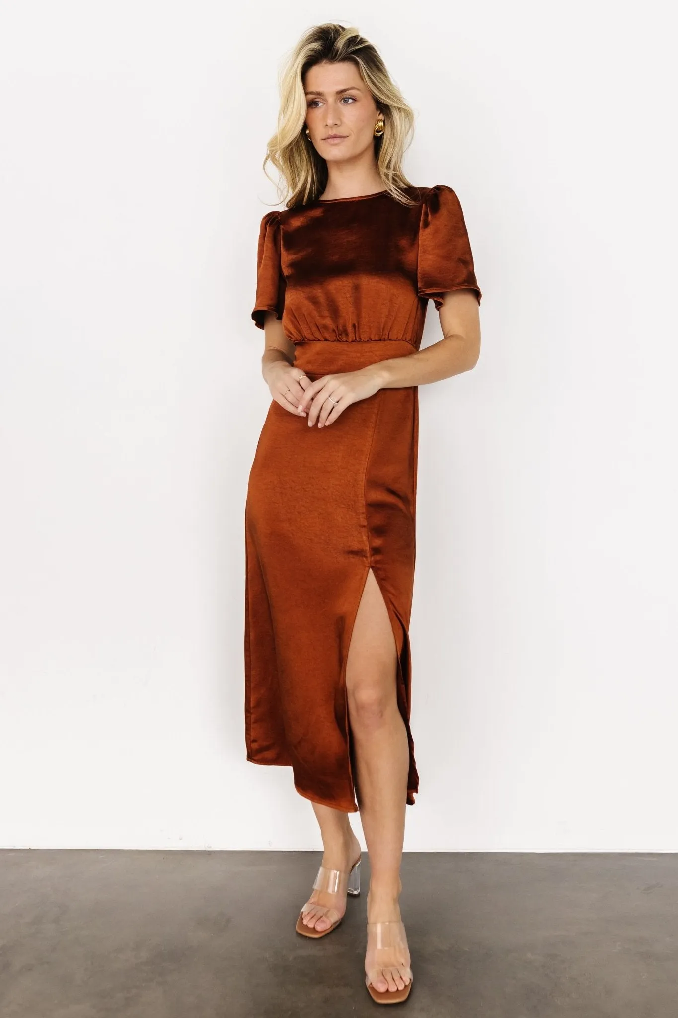 Allie Satin Dress | Bronze sold by Baltic Born product image thumbnail 5