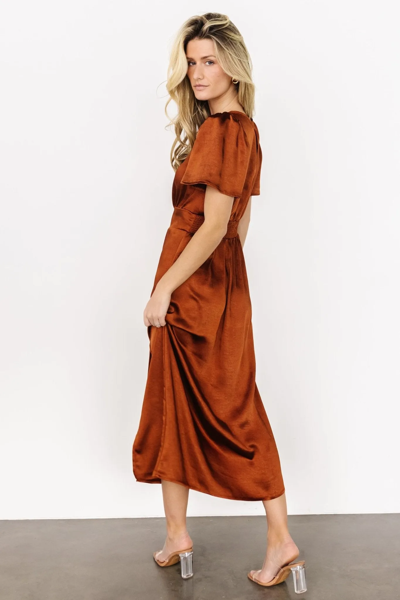 Allie Satin Dress | Bronze sold by Baltic Born product image thumbnail 3