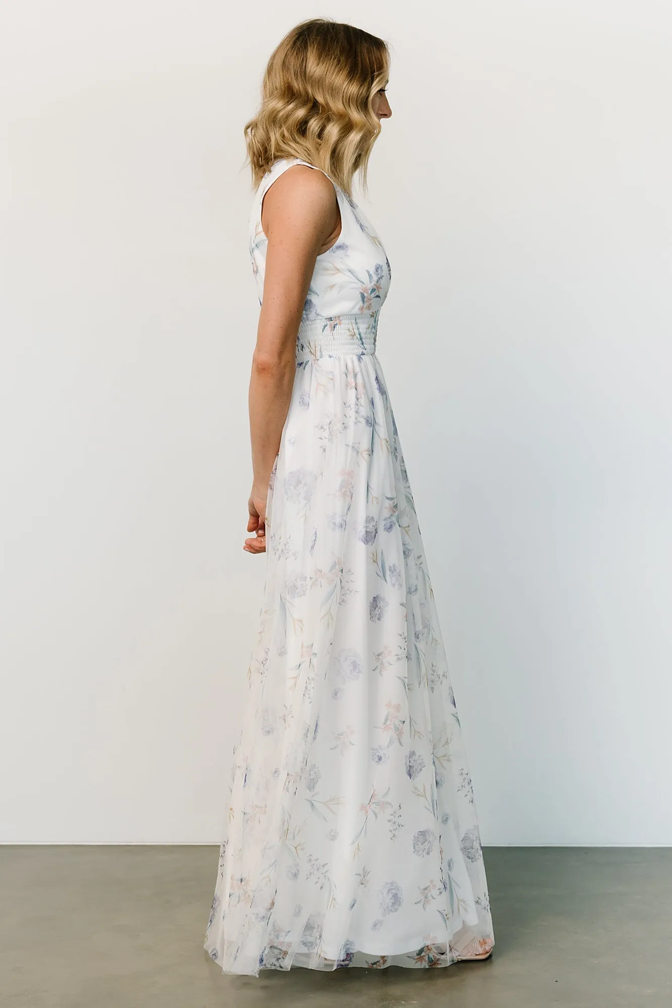 Kamila Tulle Maxi Dress | White Floral sold by Baltic Born product image thumbnail 3