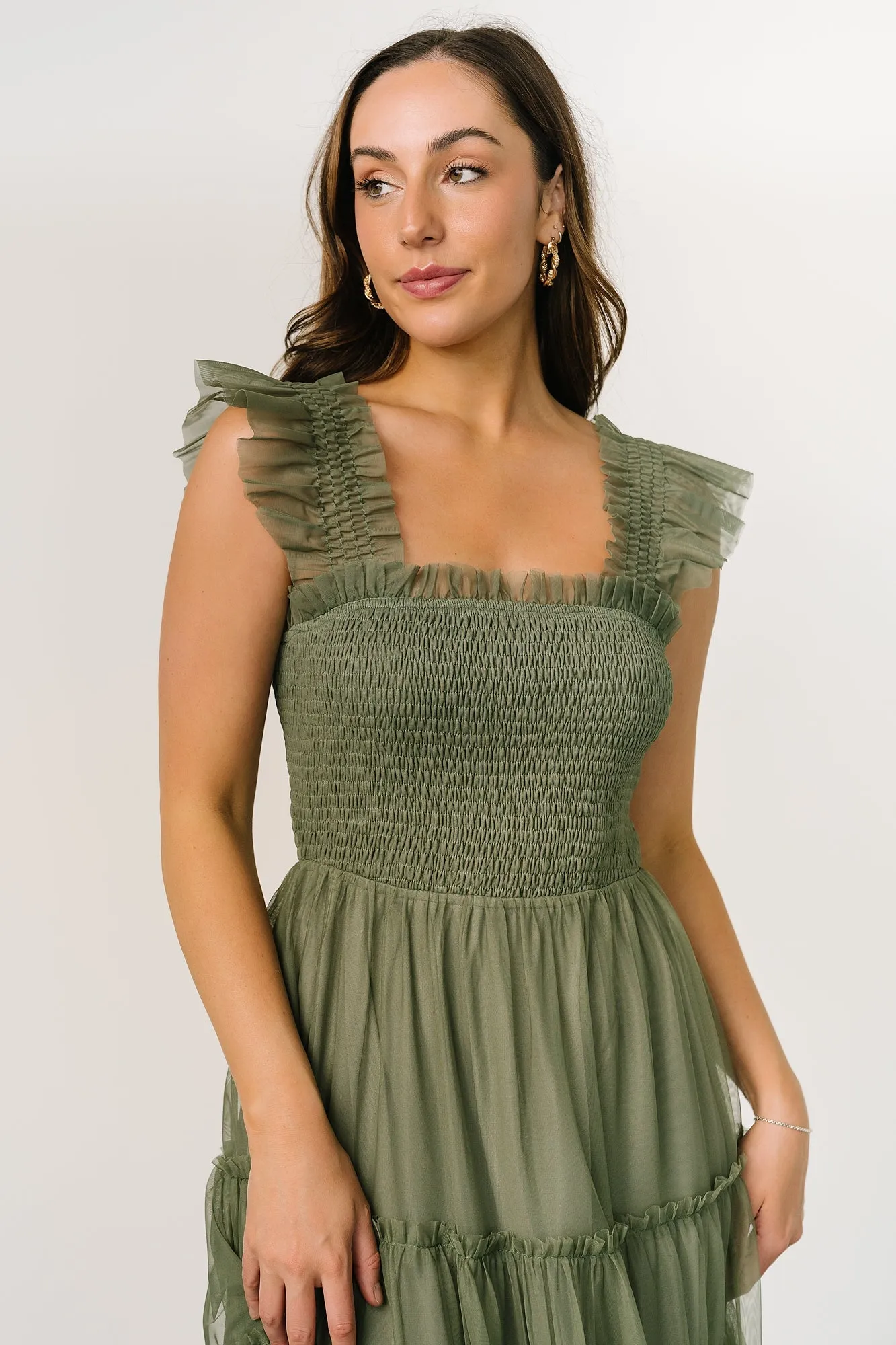 Emma Smocked Tulle Dress | Sage sold by Baltic Born product image thumbnail 5