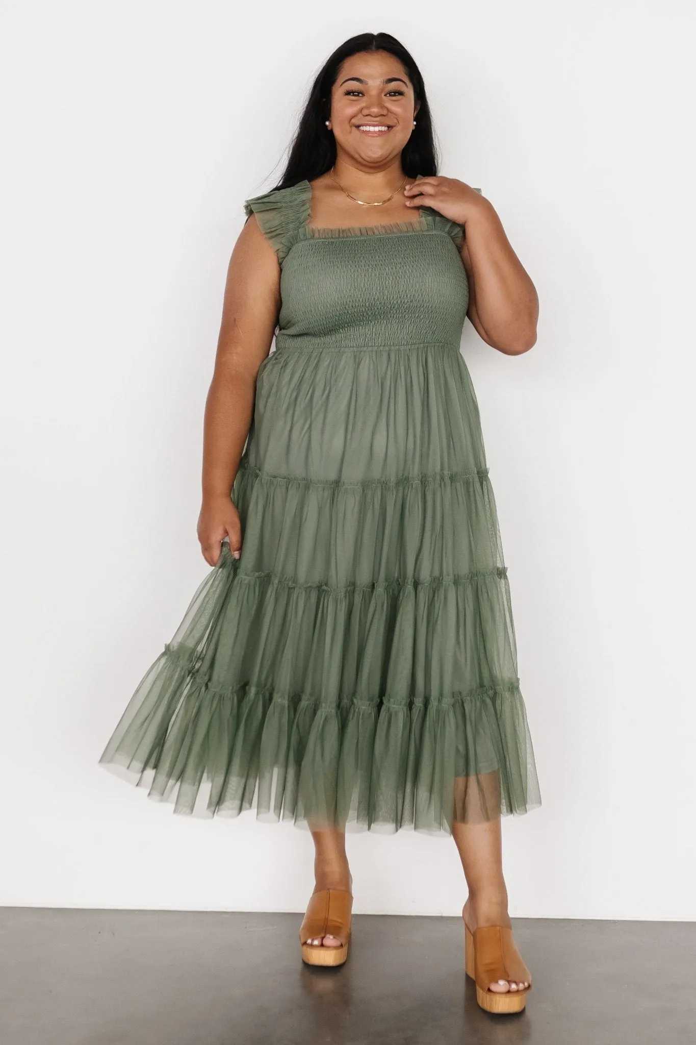 Emma Smocked Tulle Dress | Sage sold by Baltic Born product image thumbnail 3