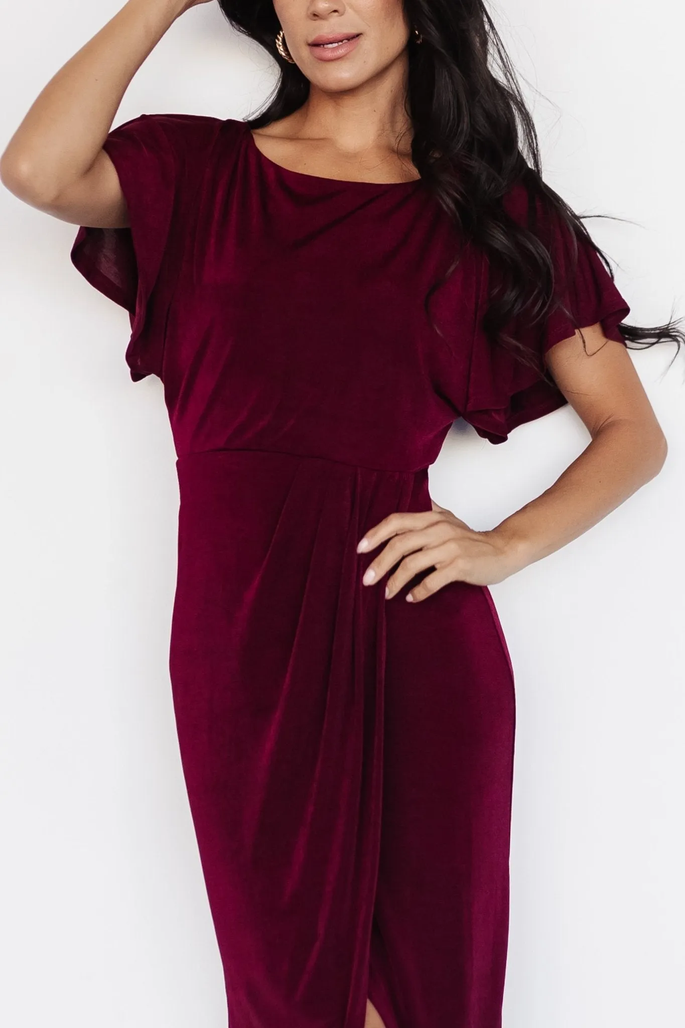 Mercy Midi Dress | Burgundy sold by Baltic Born product image thumbnail 4