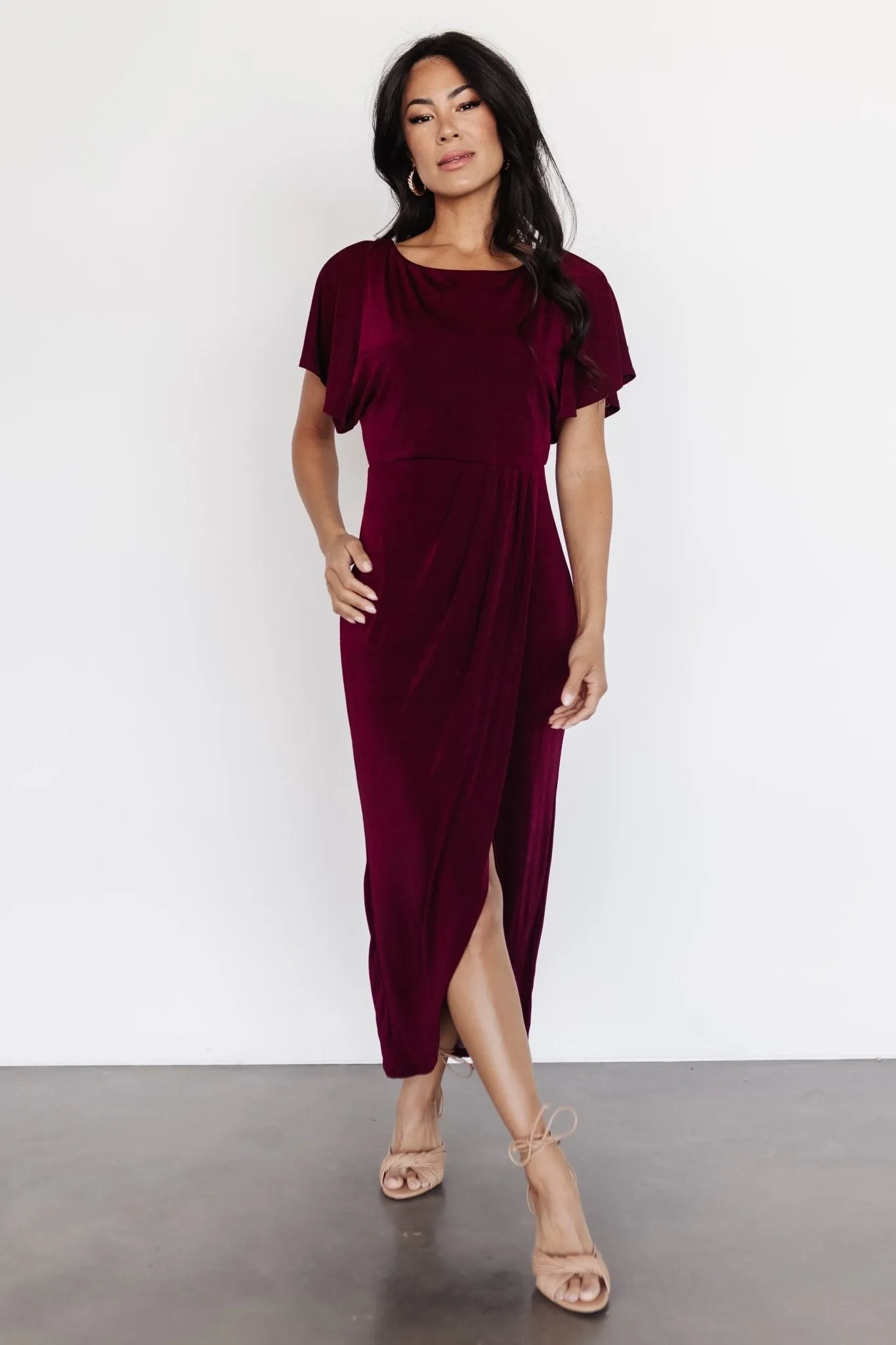 Mercy Midi Dress | Burgundy sold by Baltic Born