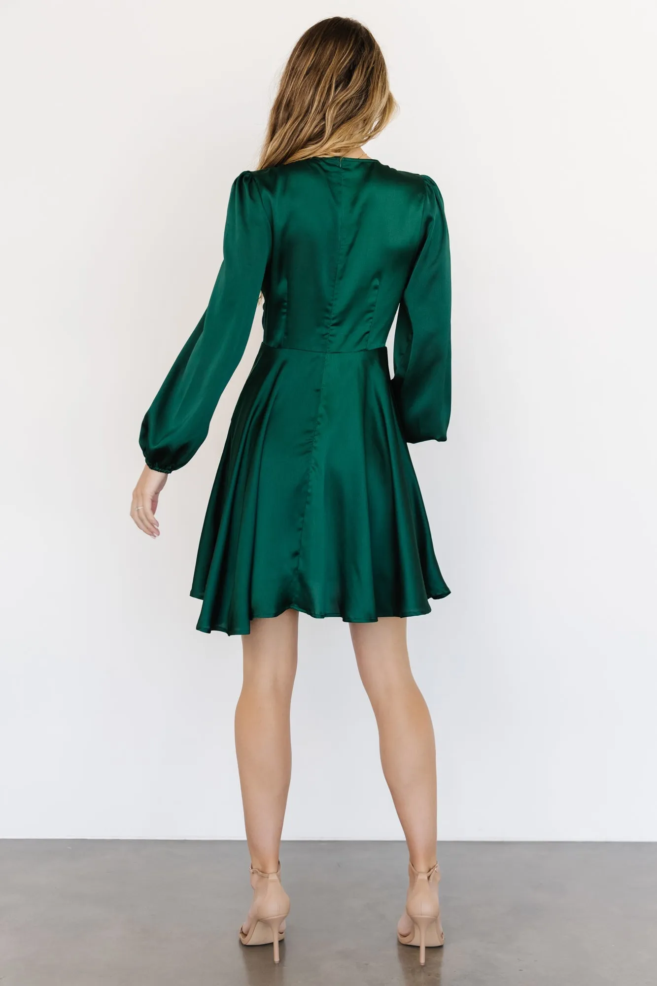 Woodbury Satin Mini Dress | Green sold by Baltic Born product image thumbnail 4