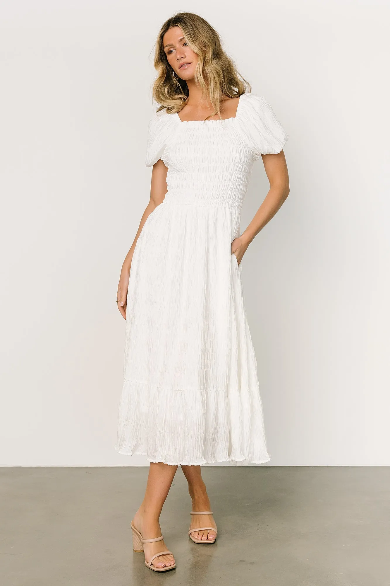 Charity Bubble Sleeve Dress | Off White sold by Baltic Born product image thumbnail 4