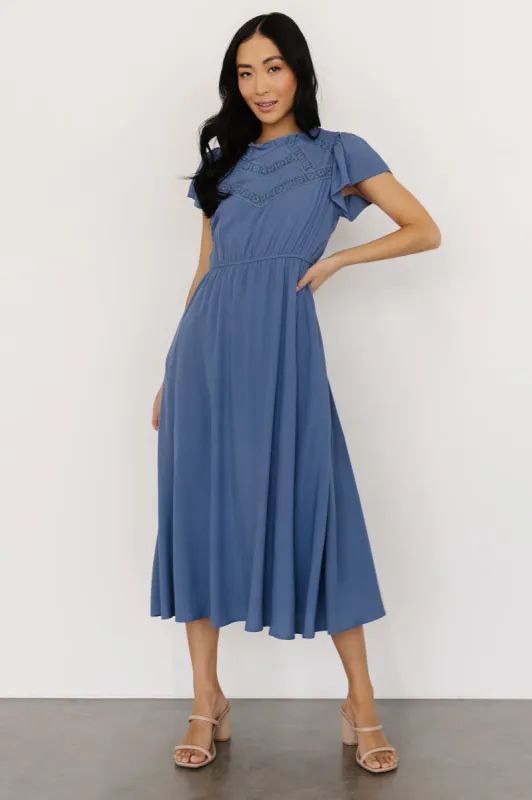 Prestyn Midi Dress | Blue sold by Baltic Born
