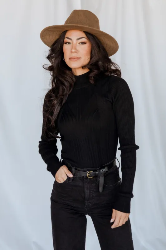 Jamison Ribbed Sweater Top | Black sold by Baltic Born