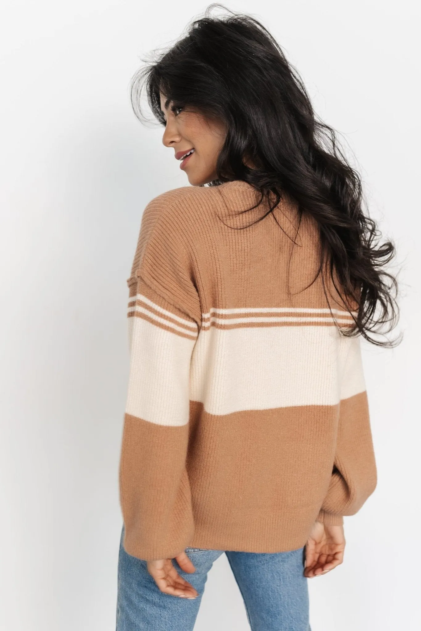 Merrill Sweater | Camel + Cream sold by Baltic Born product image thumbnail 4