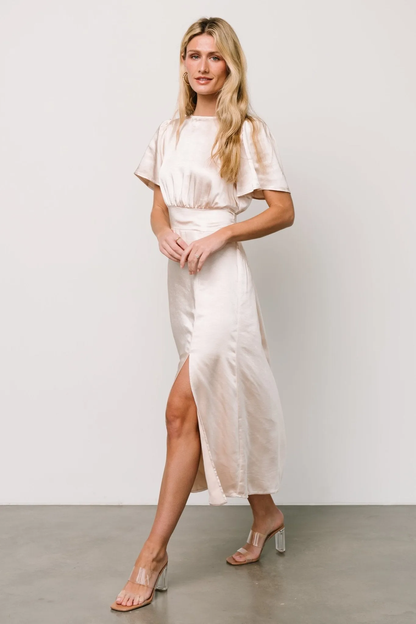 Allie Satin Dress | Champagne sold by Baltic Born product image thumbnail 5