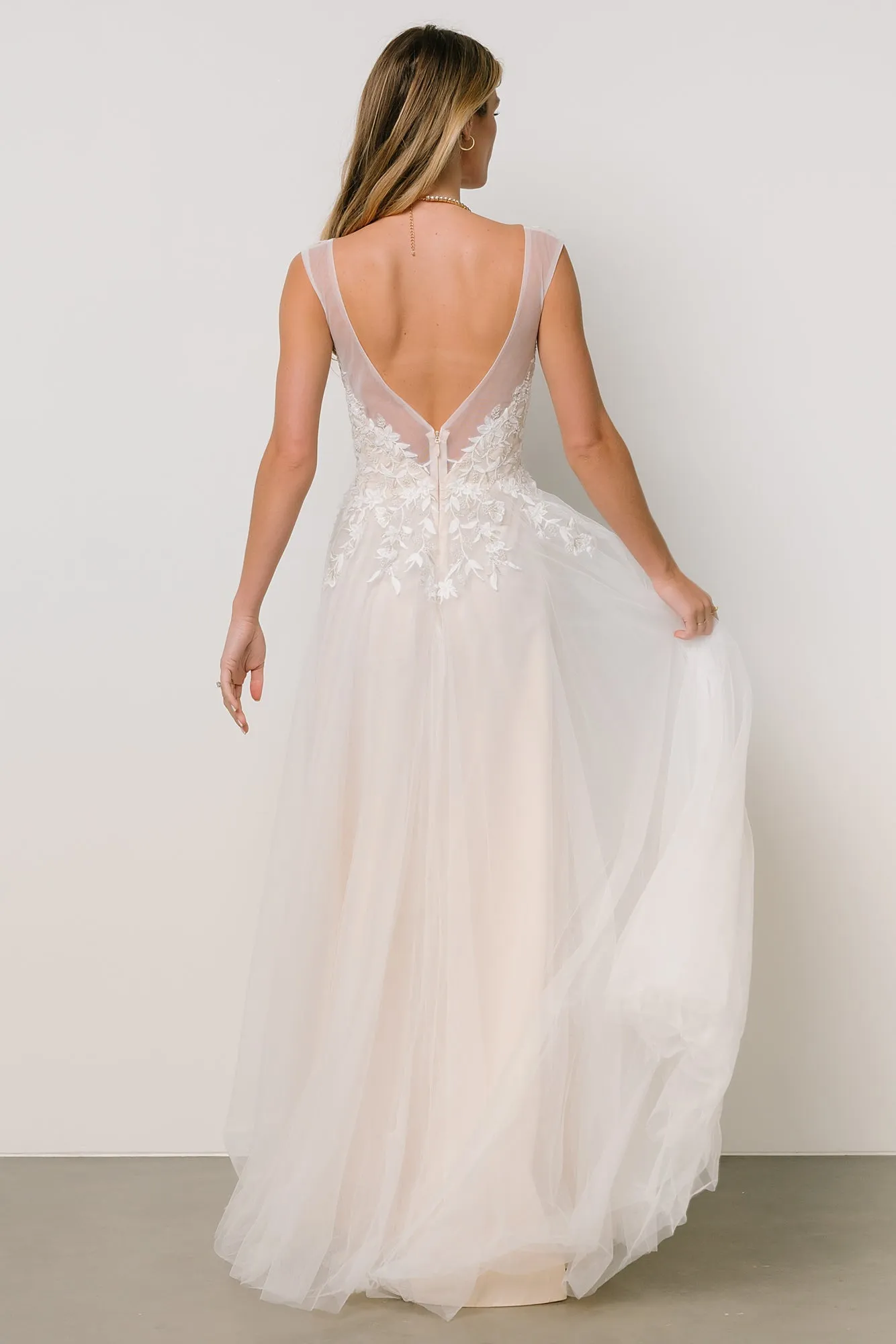 Everlasting Tulle Bridal Gown | White + Nude sold by Baltic Born product image thumbnail 2