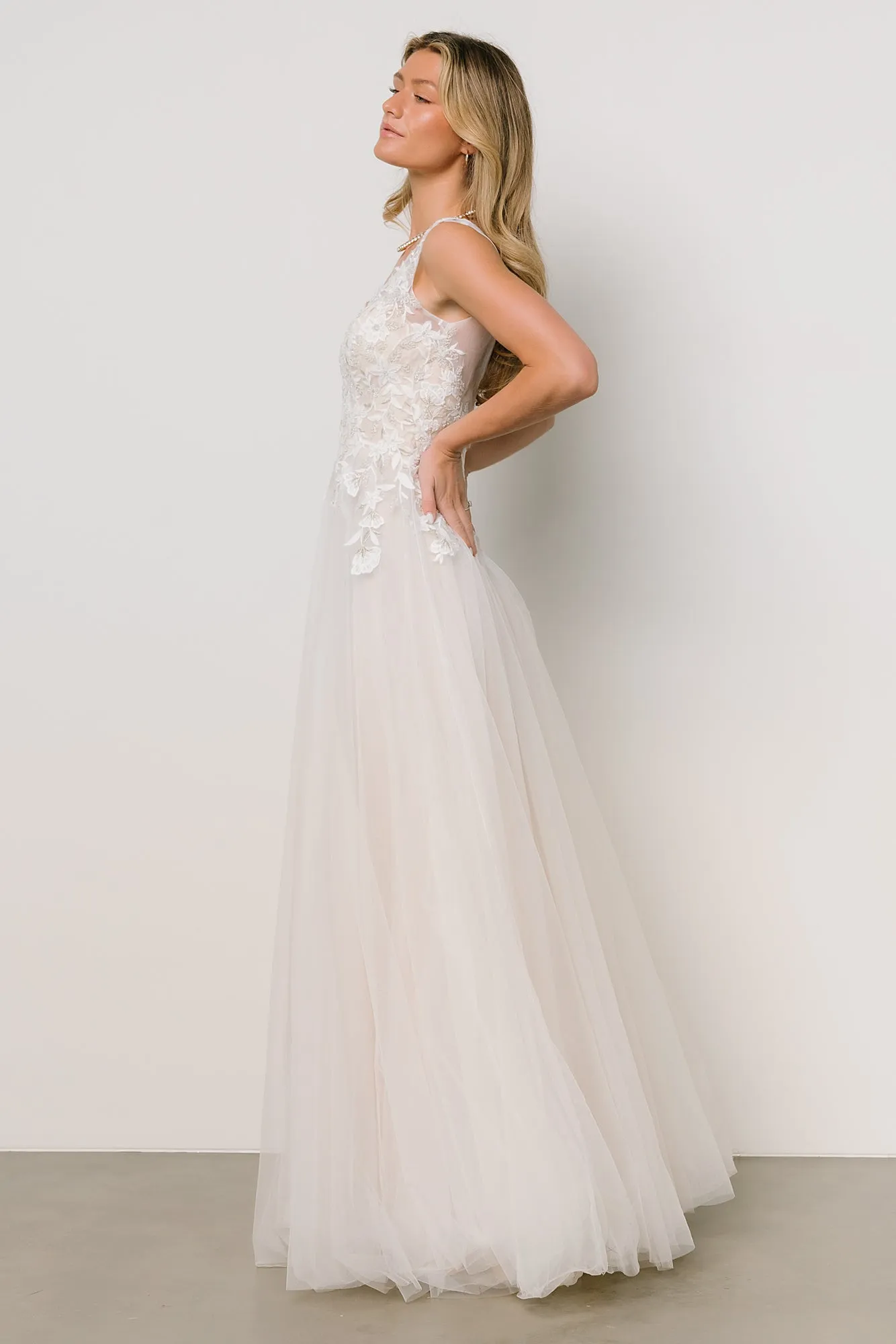 Everlasting Tulle Bridal Gown | White + Nude sold by Baltic Born product image thumbnail 4