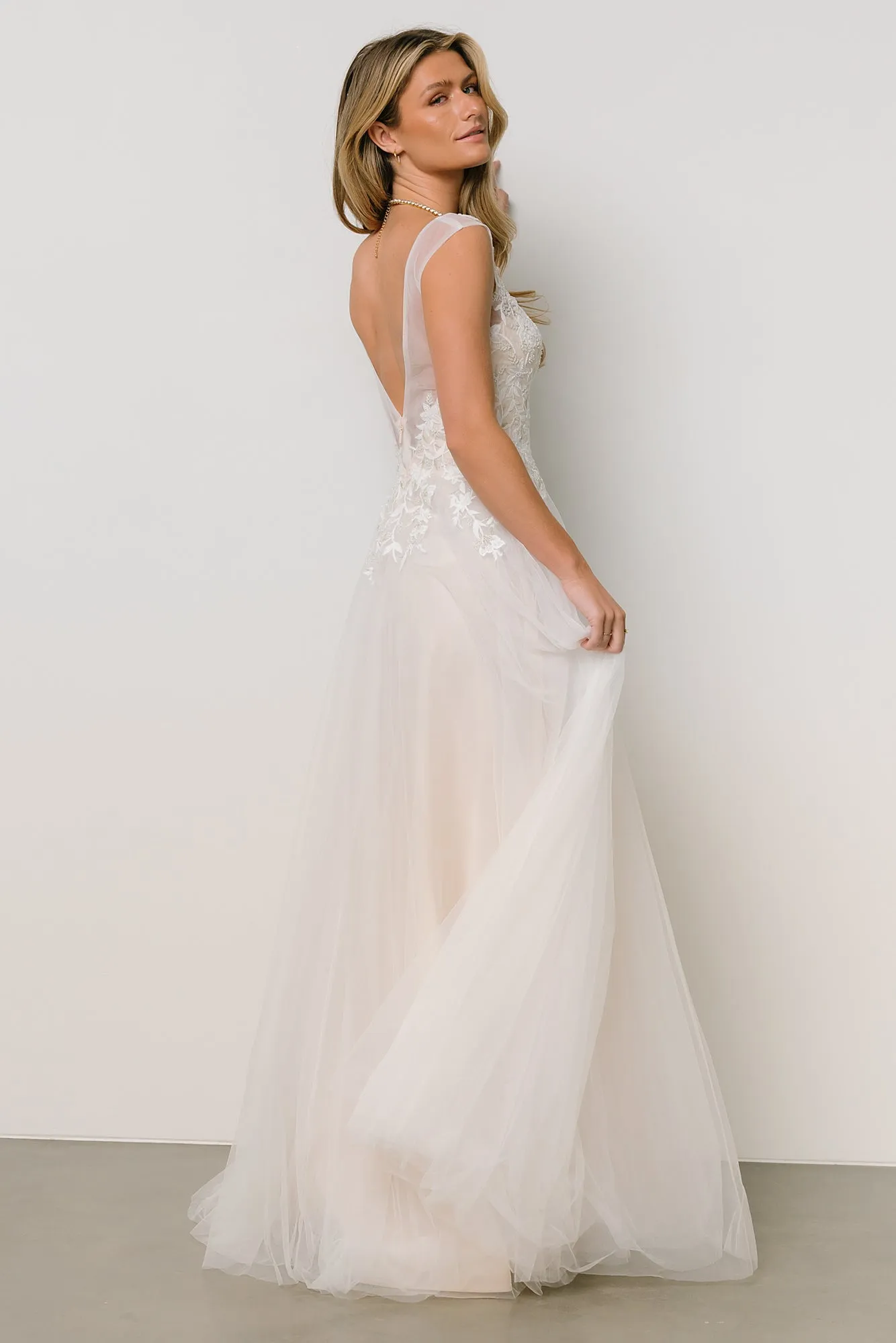 Everlasting Tulle Bridal Gown | White + Nude sold by Baltic Born product image thumbnail 5