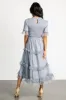 Lysandra Smocked Dot Dress | Dusty Slate sold by Baltic Born