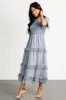 Lysandra Smocked Dot Dress | Dusty Slate sold by Baltic Born