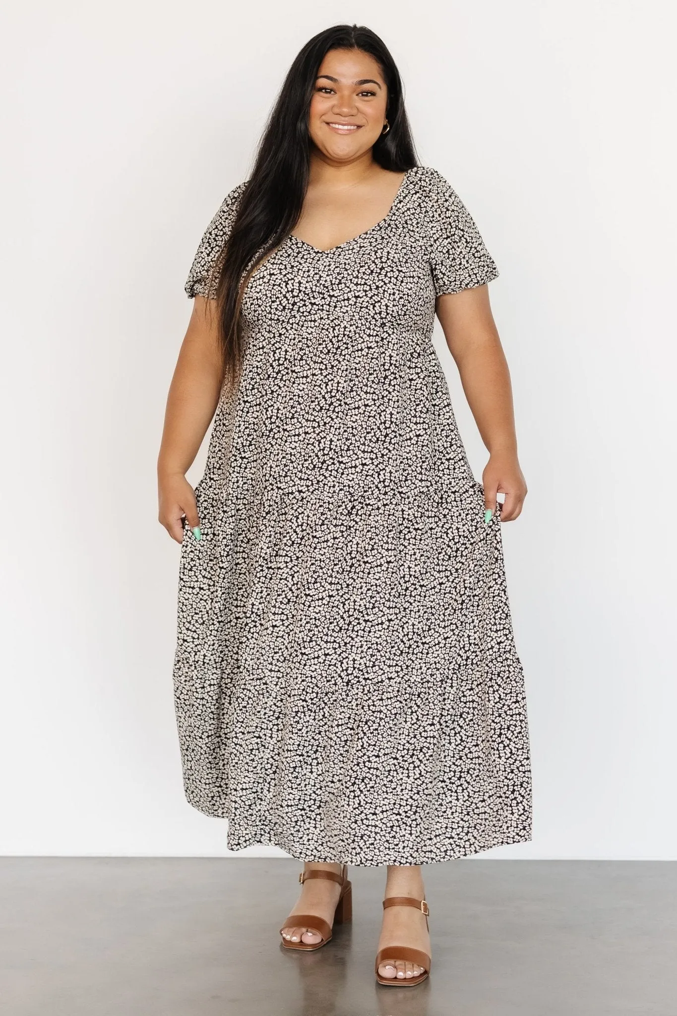 Gables Puff Sleeve Maxi Dress | Black Multi sold by Baltic Born product image thumbnail 2