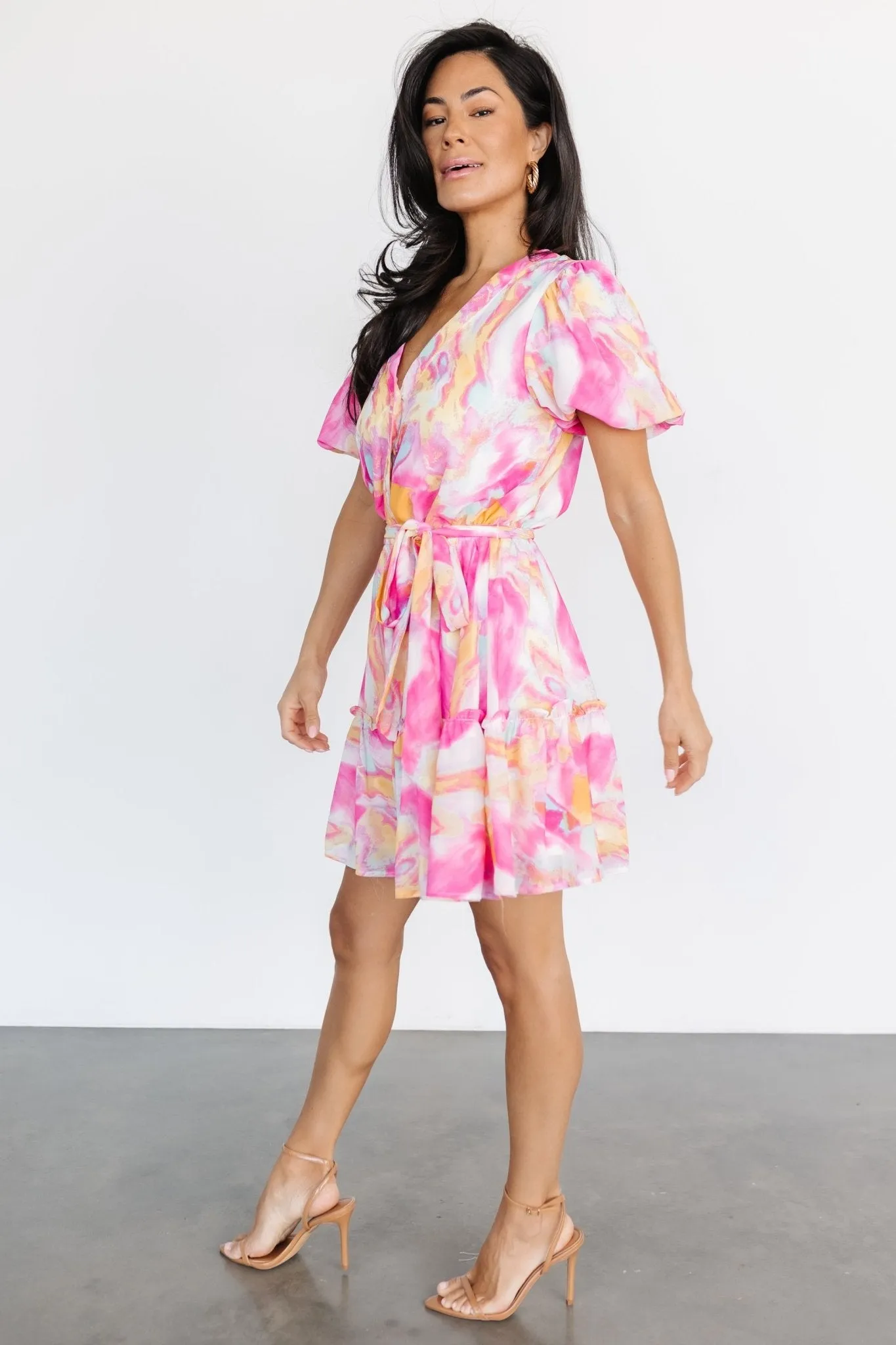 Daiquiri Short Dress | Pink + Yellow Multi sold by Baltic Born product image thumbnail 3