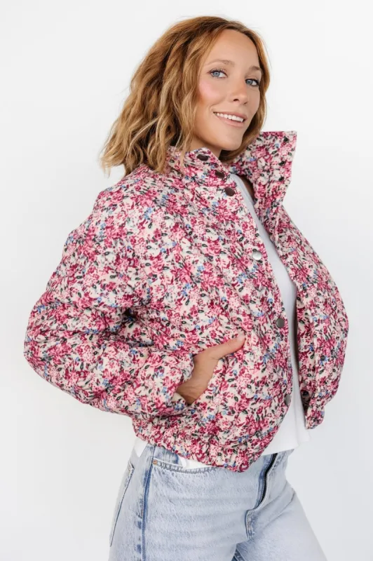 Mitchell Puffer Jacket | Fuchsia Multi sold by Baltic Born