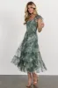 Clementine Tulle Midi Dress | Dusty Green Print sold by Baltic Born