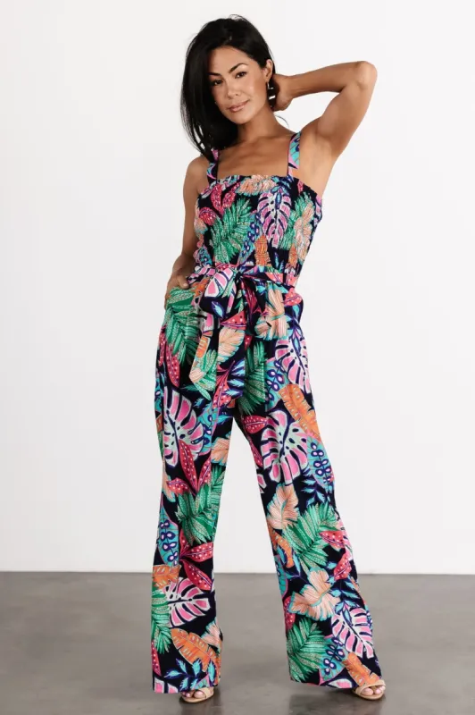 Barbados Tank Jumpsuit | Navy Print sold by Baltic Born