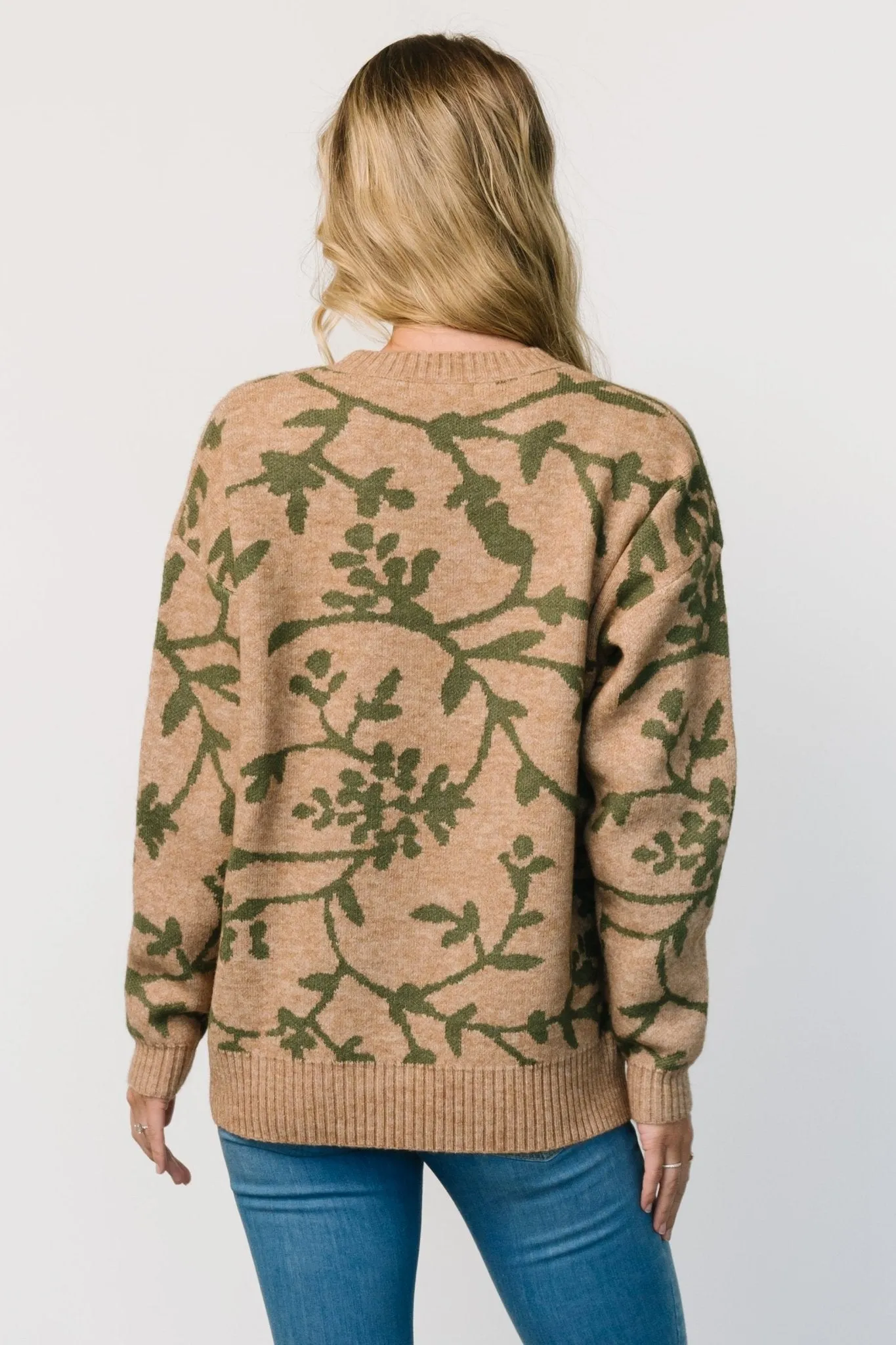 Hallstatt Sweater | Camel + Green Print sold by Baltic Born product image thumbnail 5