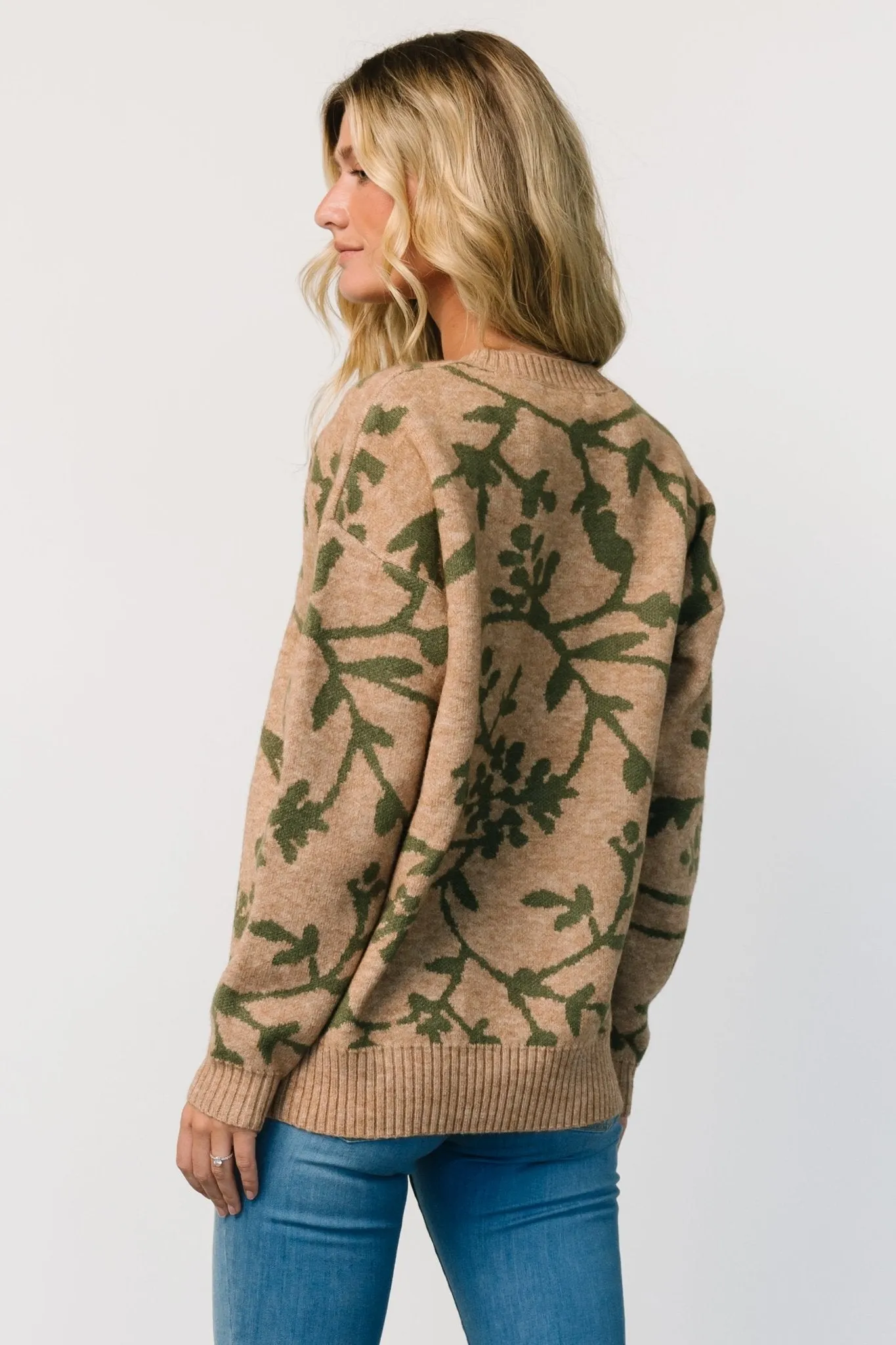 Hallstatt Sweater | Camel + Green Print sold by Baltic Born product image thumbnail 4