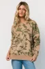 Hallstatt Sweater | Camel + Green Print sold by Baltic Born