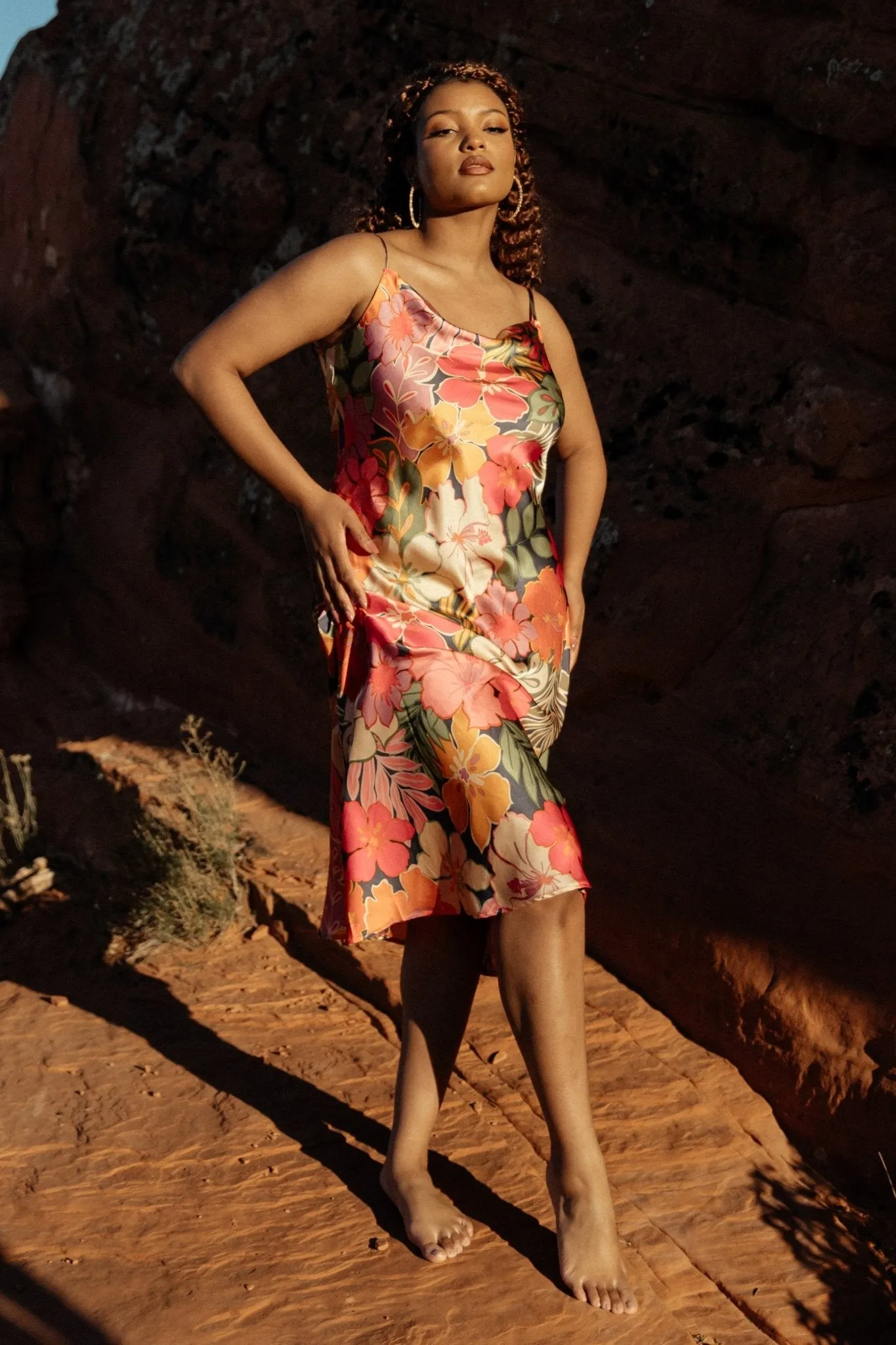 Kala Slip Midi Dress | Pink Multi Floral sold by Baltic Born product image thumbnail 5