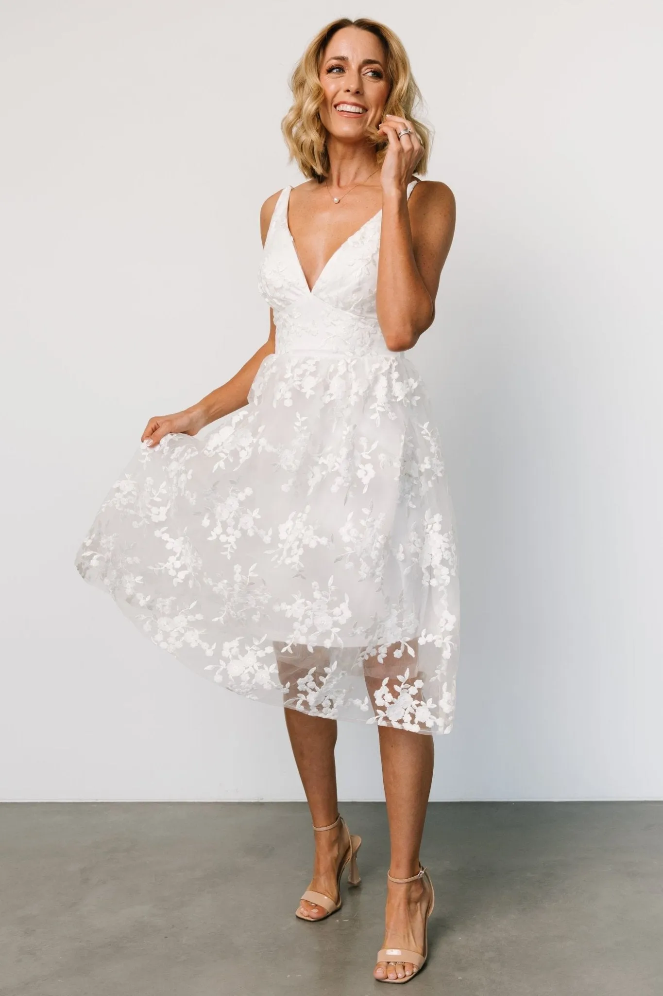 Dante Applique Midi Dress | Off White sold by Baltic Born product image thumbnail 4