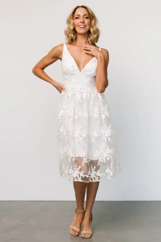 Dante Applique Midi Dress | Off White sold by Baltic Born