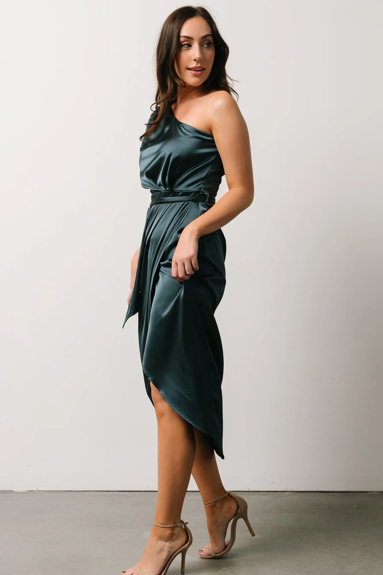 Celia One Shoulder Midi Dress | Midnight sold by Baltic Born product image thumbnail 4