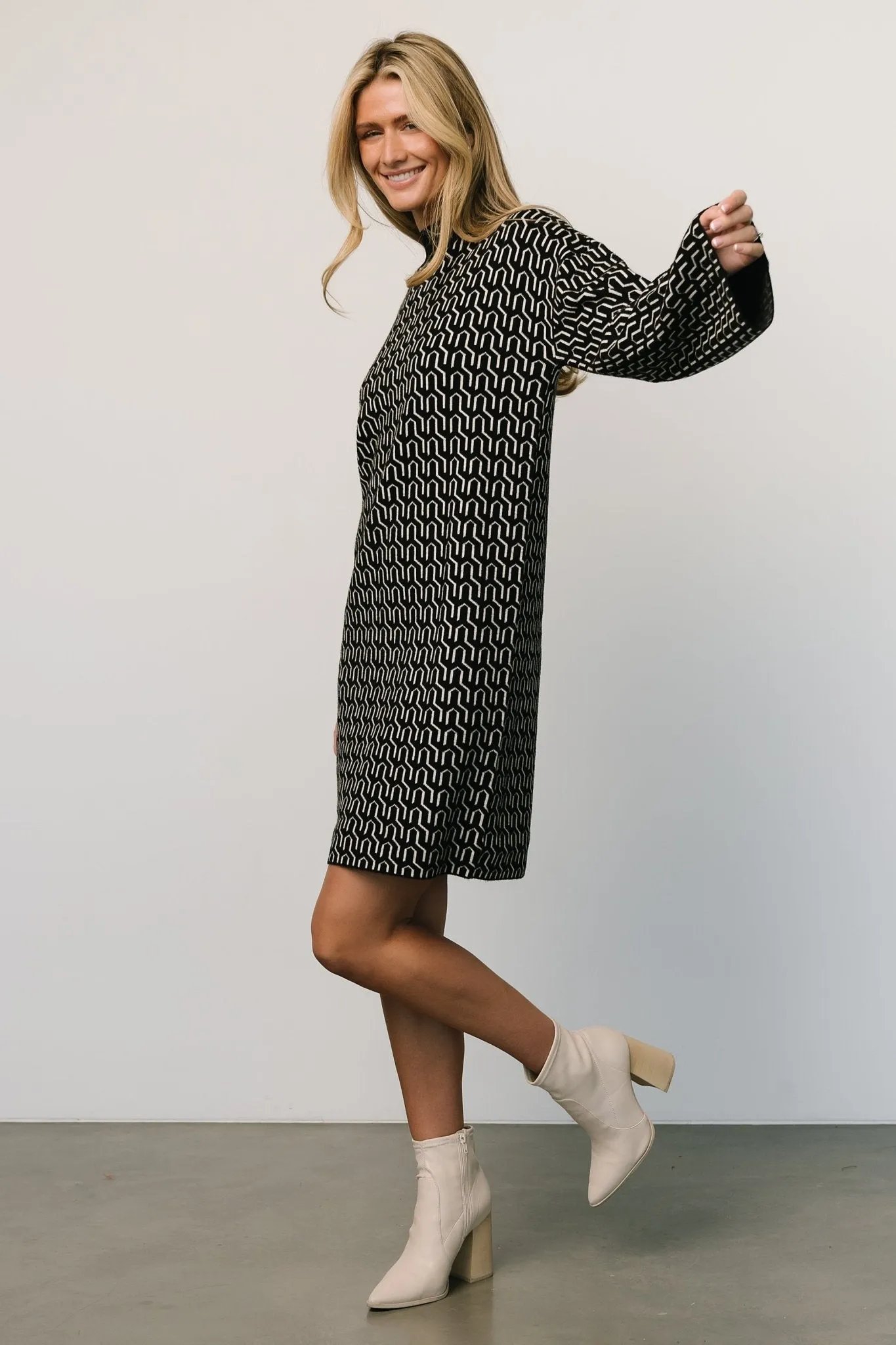 Webster Sweater Dress | Black Print sold by Baltic Born product image thumbnail 4