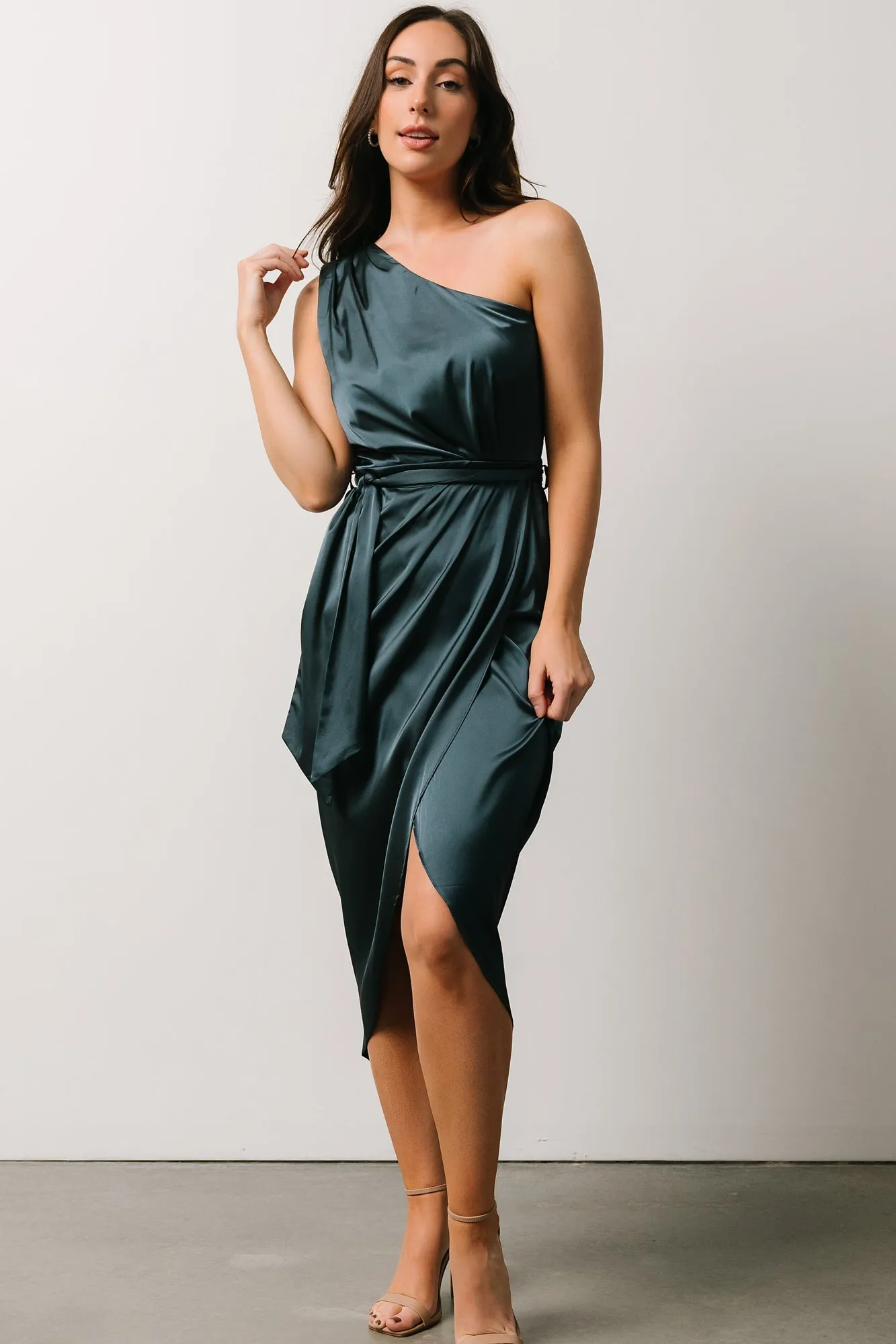 Celia One Shoulder Midi Dress | Midnight sold by Baltic Born product image thumbnail 3