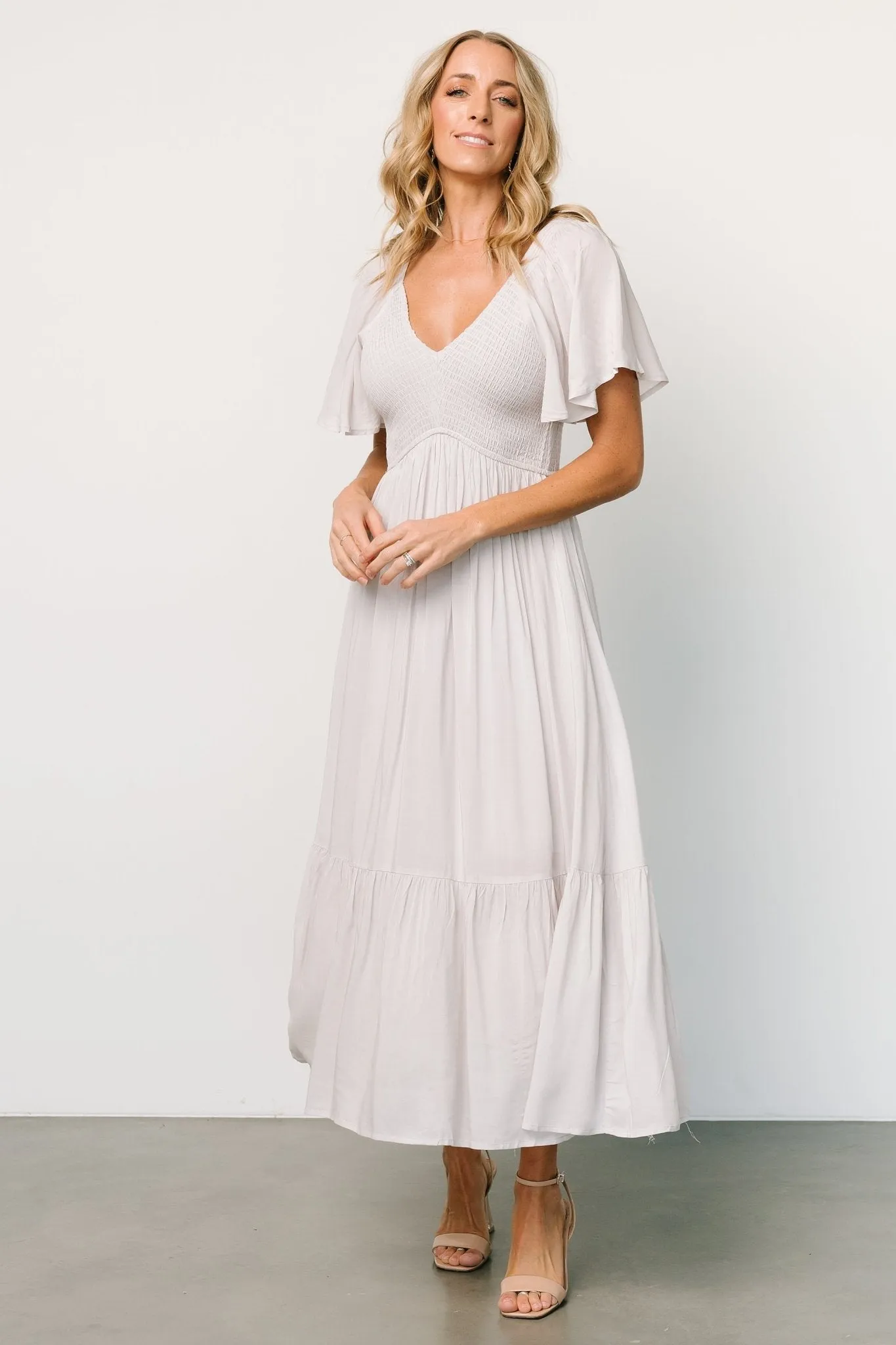 Scarlett Smocked Dress | Pale Gray sold by Baltic Born product image thumbnail 4