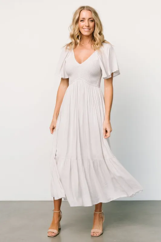 Scarlett Smocked Dress | Pale Gray sold by Baltic Born