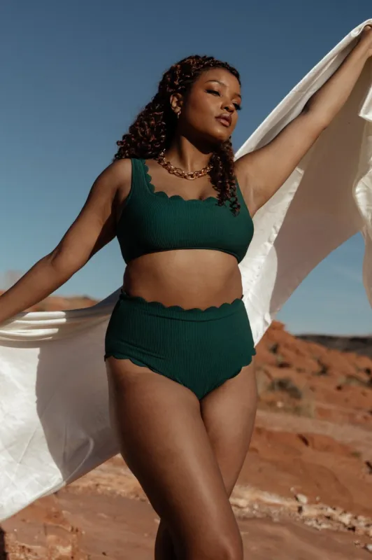 Honolulu Scalloped Bikini Top | Green sold by Baltic Born