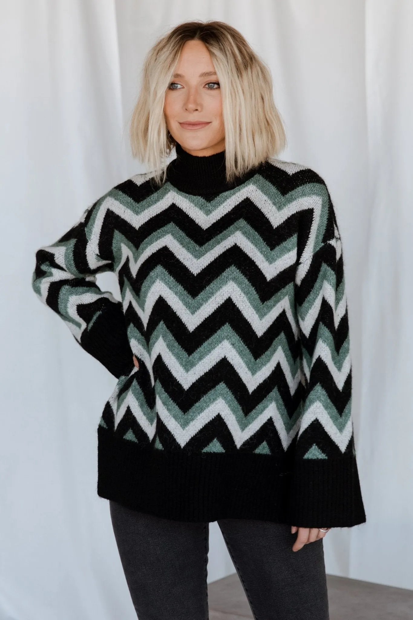 Ricks Sweater | Black + Green Multi sold by Baltic Born product image thumbnail 5