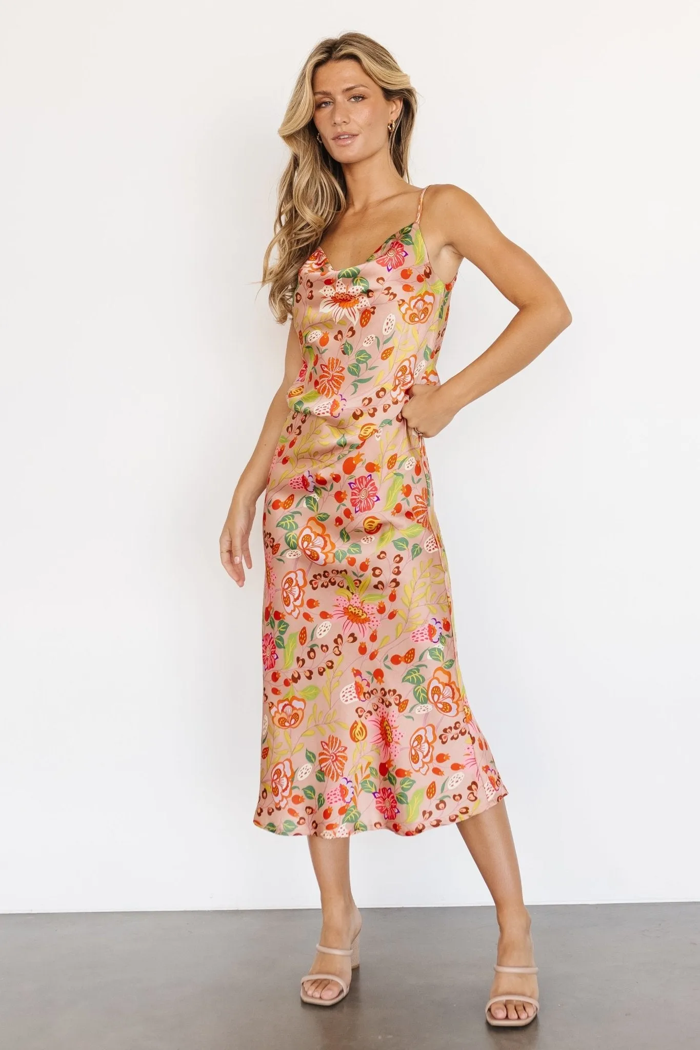 Kala Slip Midi Dress | Peach Multi sold by Baltic Born
