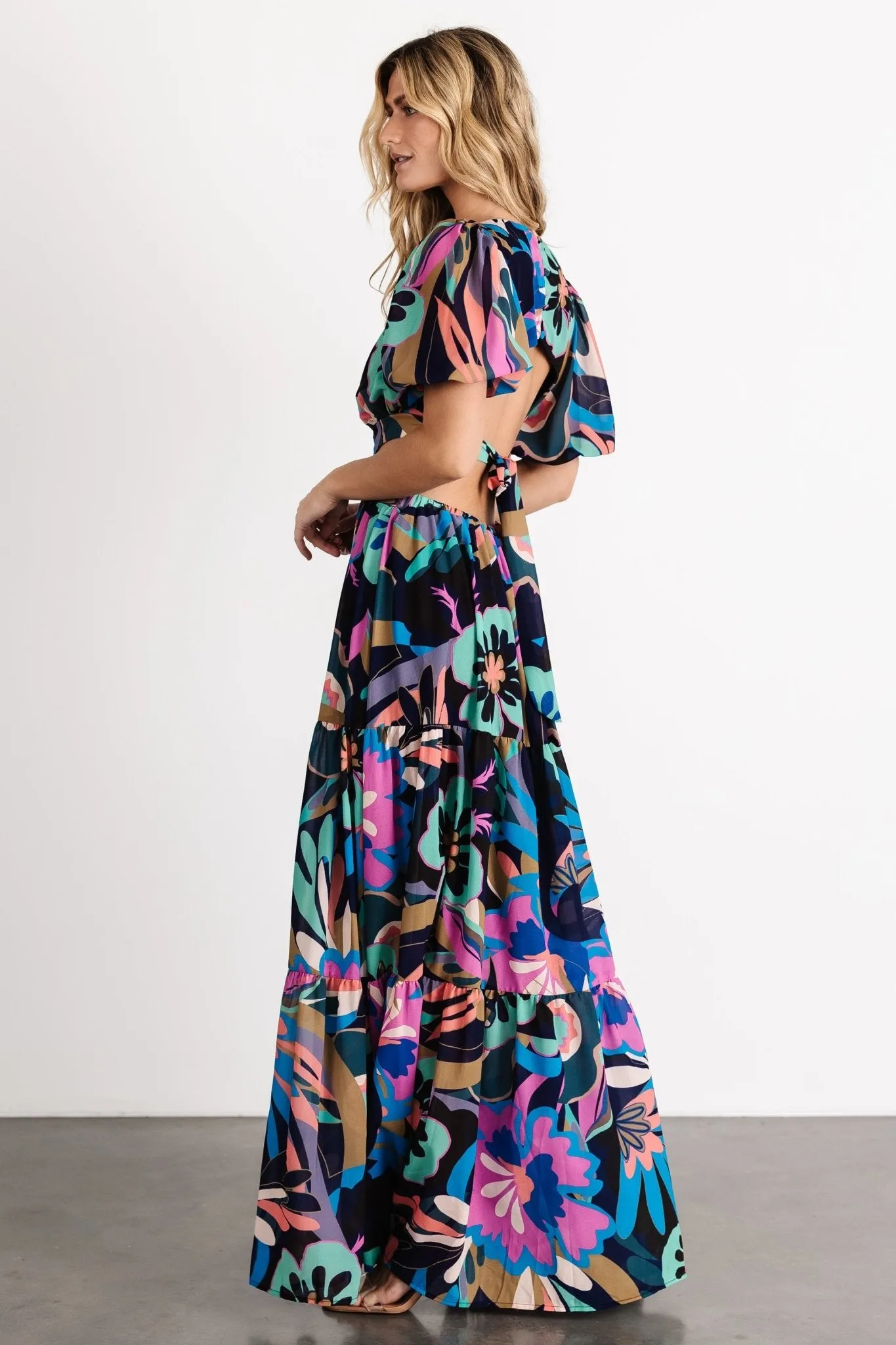 Bastina Open Back Maxi Dress | Black Print sold by Baltic Born product image thumbnail 5
