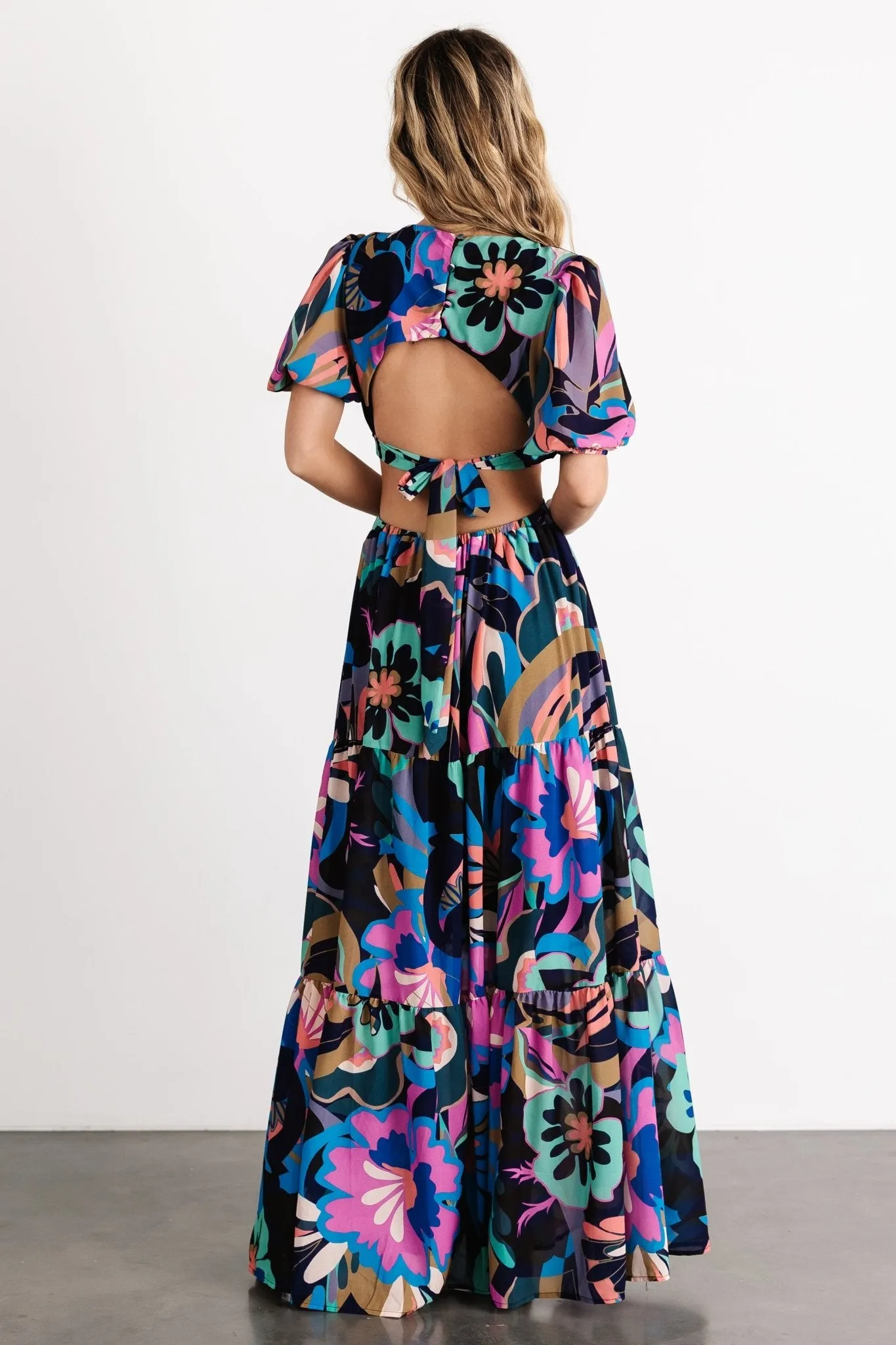 Bastina Open Back Maxi Dress | Black Print sold by Baltic Born product image thumbnail 2