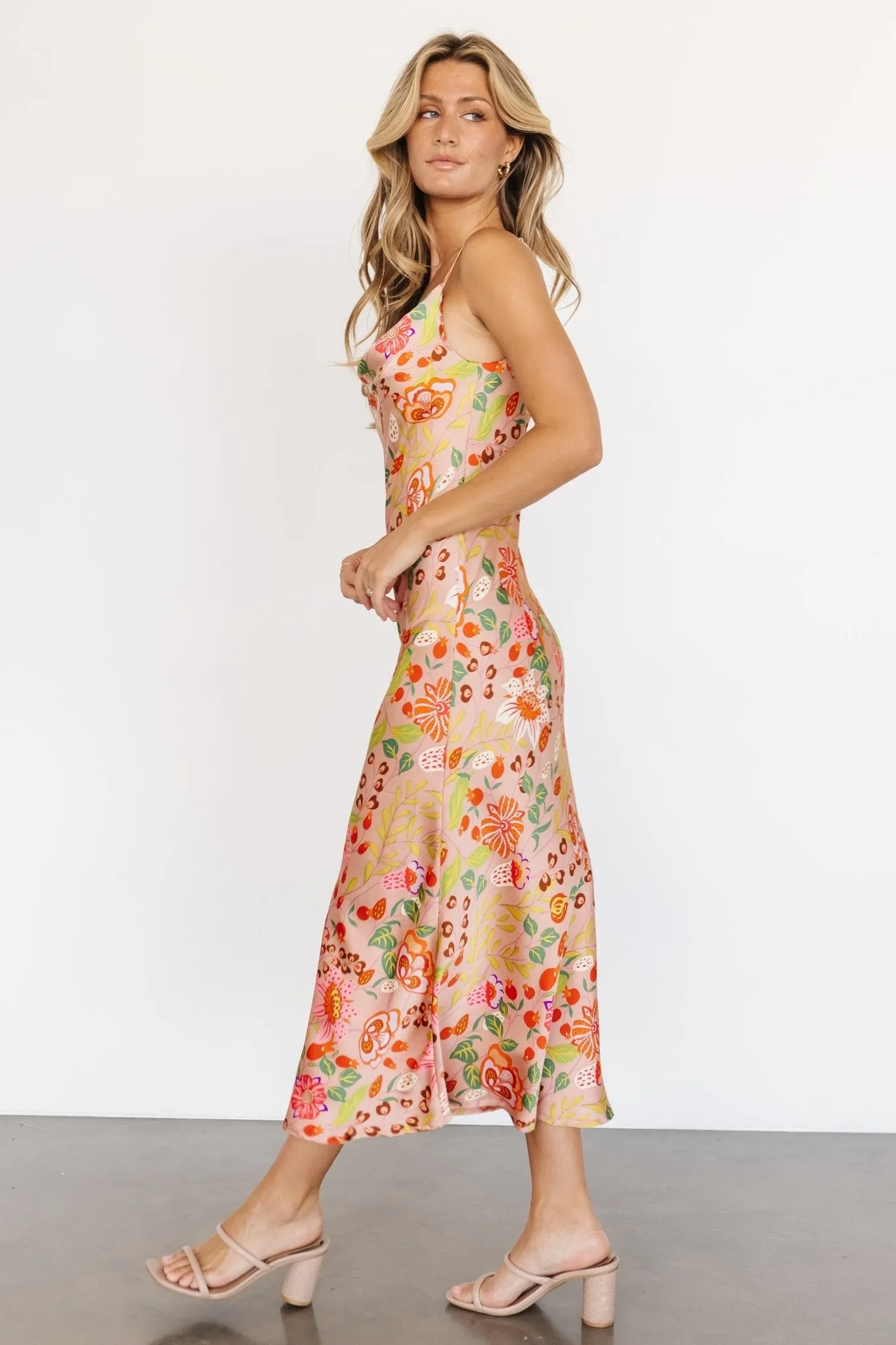 Kala Slip Midi Dress | Peach Multi sold by Baltic Born product image thumbnail 5