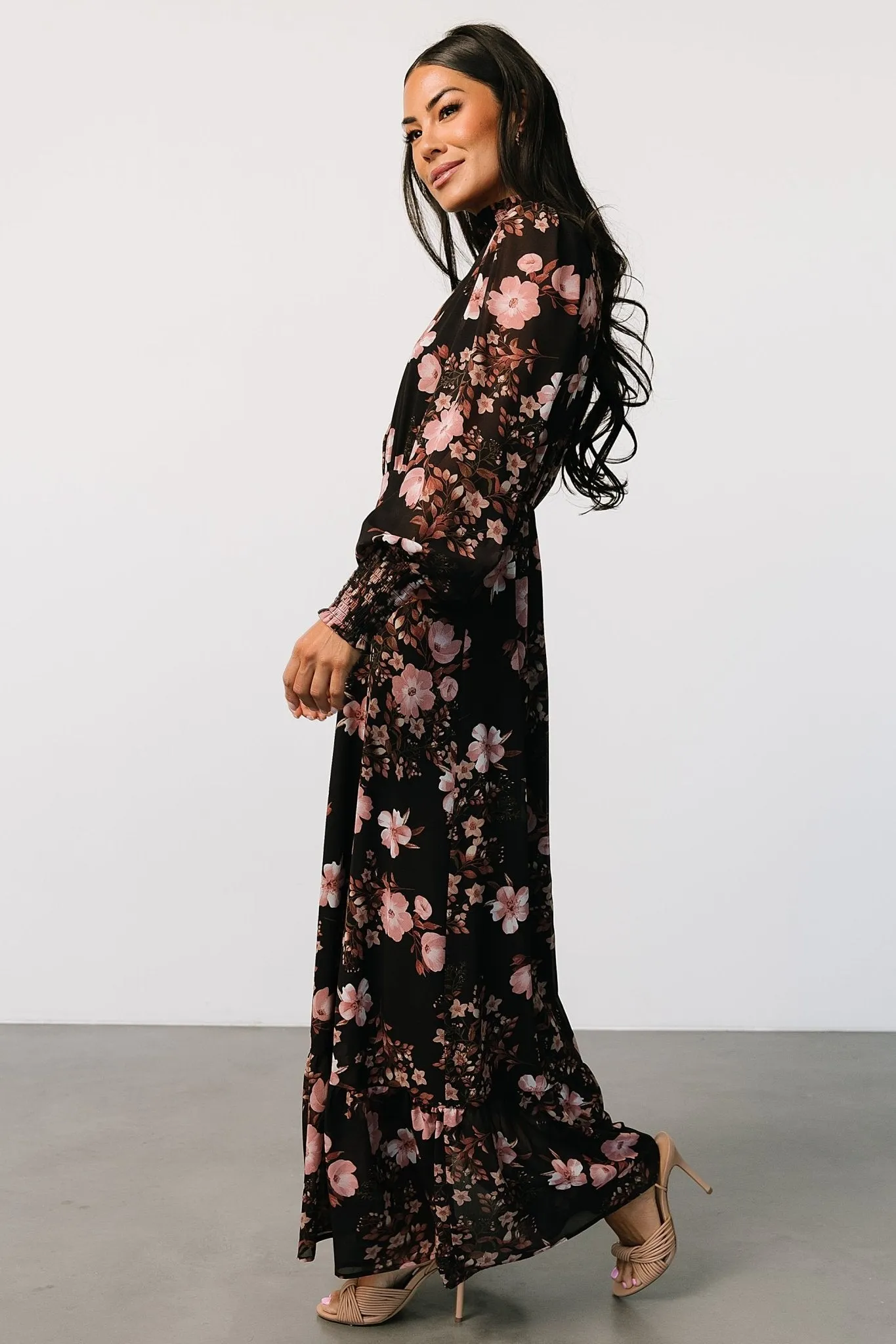 Luciana Maxi Dress | Black + Mauve sold by Baltic Born product image thumbnail 3